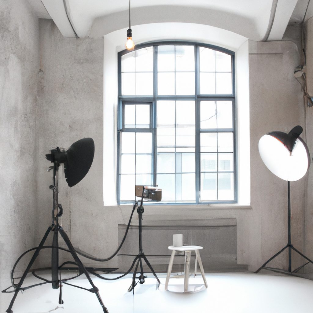 Světlé loftové fotostudio Praha Holešovice, velká okna, bílé pozadí, minimalistické rekvizity