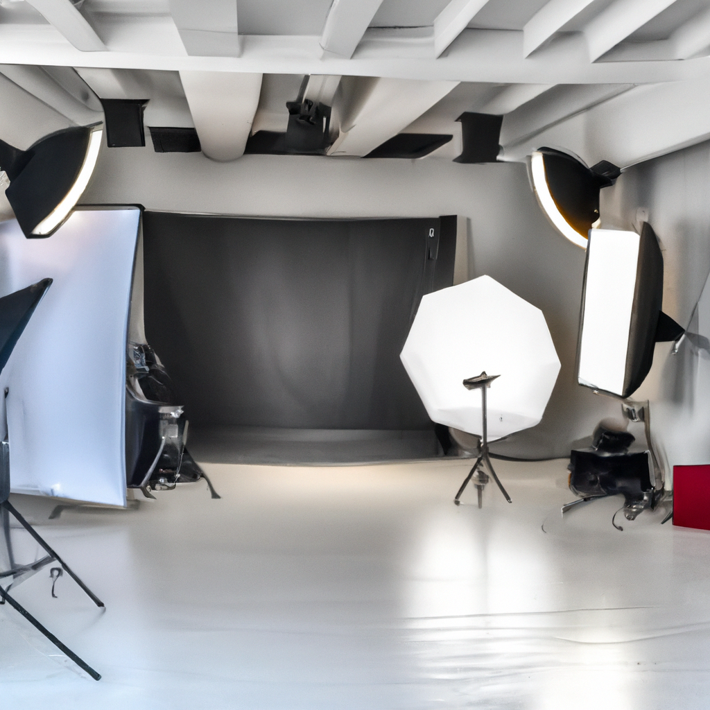 Fotografie interiéru fotostudia s přirozeným světlem a profesionálním vybavením